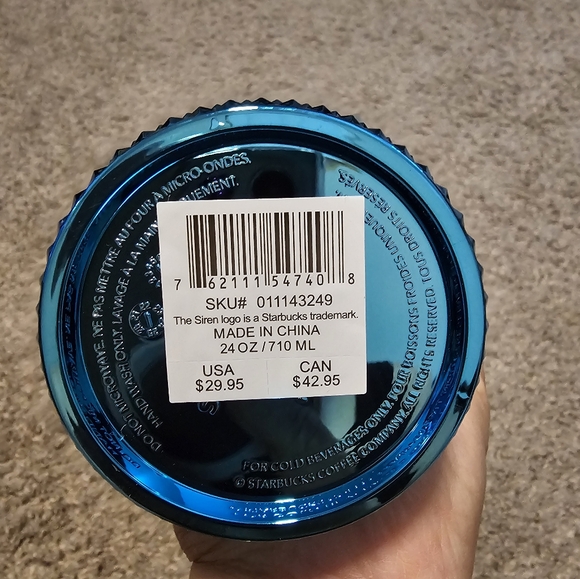 BNWT STARBUCKS VENTI CHROME METALLIC STUDDED TUMBLER - Picture 7 of 7